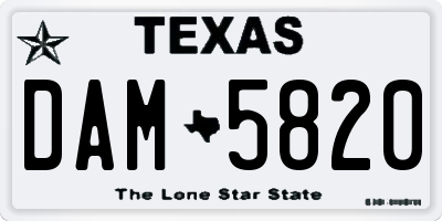 TX license plate DAM5820