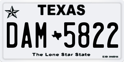 TX license plate DAM5822