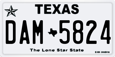 TX license plate DAM5824