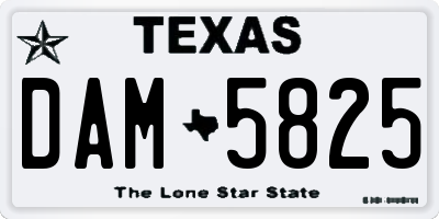 TX license plate DAM5825