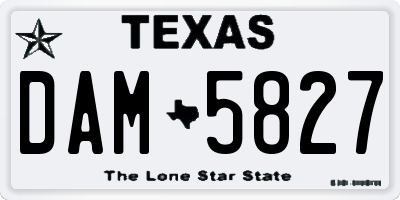 TX license plate DAM5827