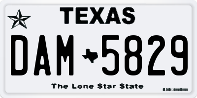 TX license plate DAM5829