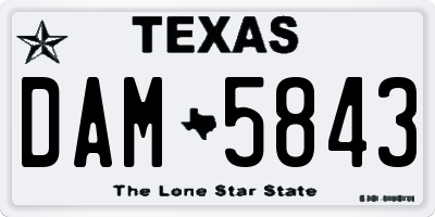 TX license plate DAM5843