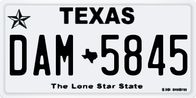 TX license plate DAM5845