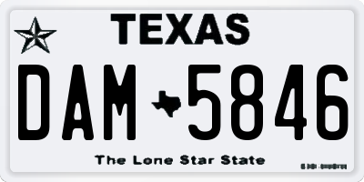 TX license plate DAM5846