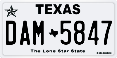 TX license plate DAM5847