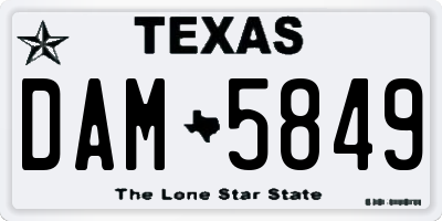 TX license plate DAM5849