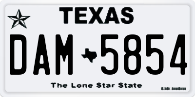 TX license plate DAM5854