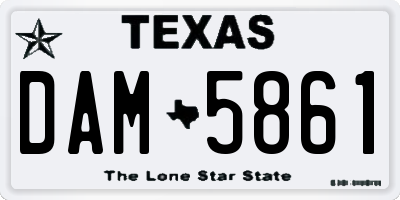 TX license plate DAM5861