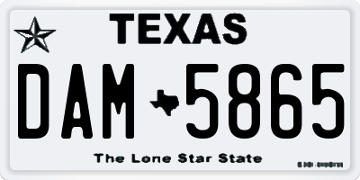 TX license plate DAM5865