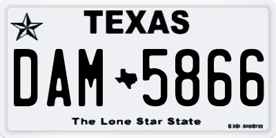 TX license plate DAM5866
