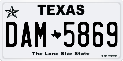 TX license plate DAM5869