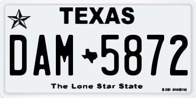 TX license plate DAM5872