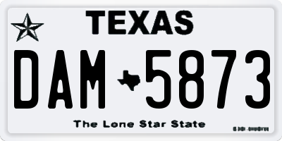 TX license plate DAM5873