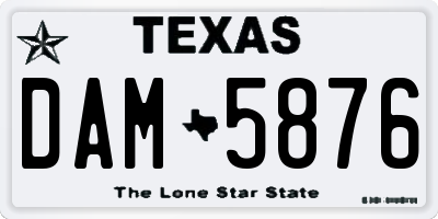 TX license plate DAM5876