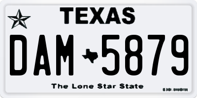 TX license plate DAM5879