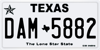 TX license plate DAM5882