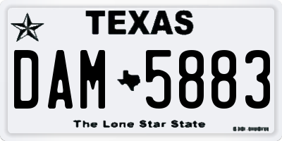 TX license plate DAM5883