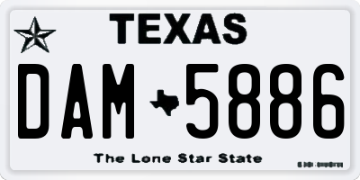 TX license plate DAM5886