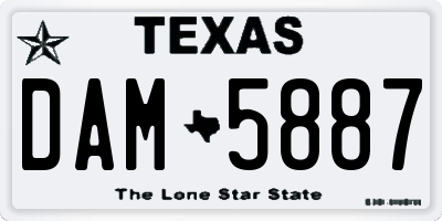 TX license plate DAM5887