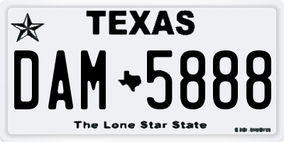 TX license plate DAM5888