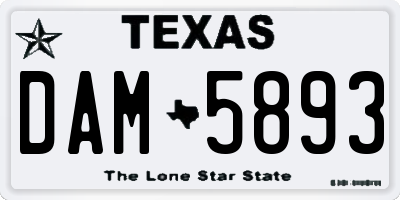TX license plate DAM5893