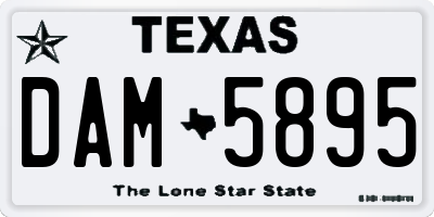 TX license plate DAM5895