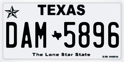 TX license plate DAM5896