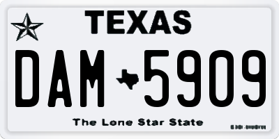 TX license plate DAM5909