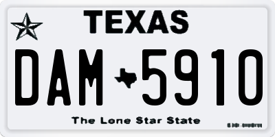 TX license plate DAM5910