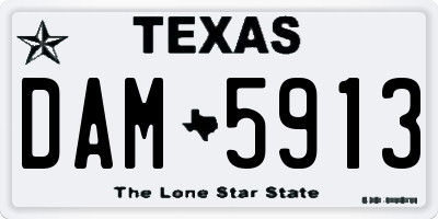 TX license plate DAM5913