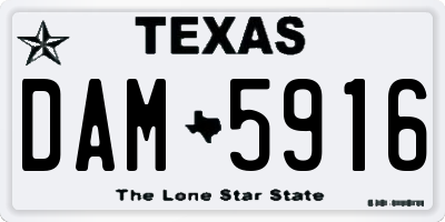 TX license plate DAM5916