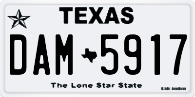 TX license plate DAM5917