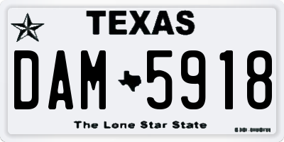 TX license plate DAM5918