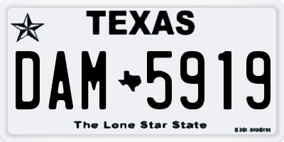 TX license plate DAM5919