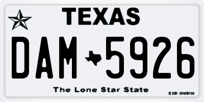 TX license plate DAM5926