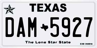TX license plate DAM5927