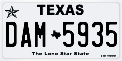TX license plate DAM5935