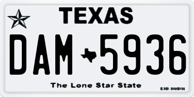 TX license plate DAM5936