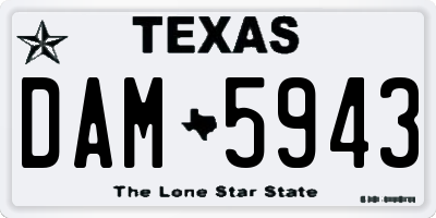 TX license plate DAM5943