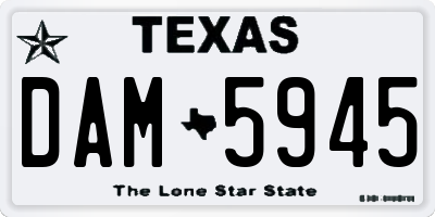 TX license plate DAM5945