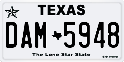 TX license plate DAM5948