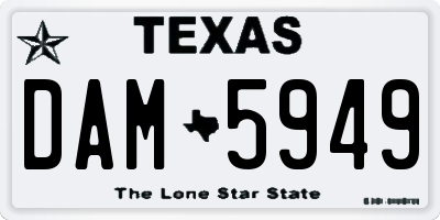 TX license plate DAM5949