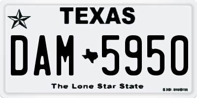 TX license plate DAM5950