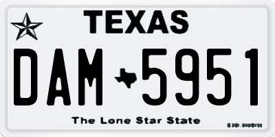 TX license plate DAM5951