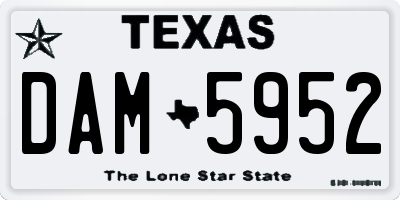 TX license plate DAM5952