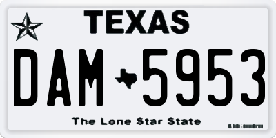 TX license plate DAM5953