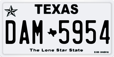 TX license plate DAM5954