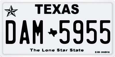 TX license plate DAM5955
