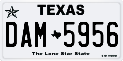 TX license plate DAM5956